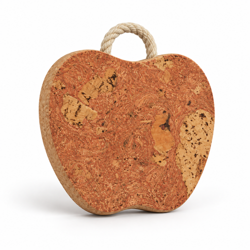 Apple-Shaped Cork Trivet IceRed alternate studio angle