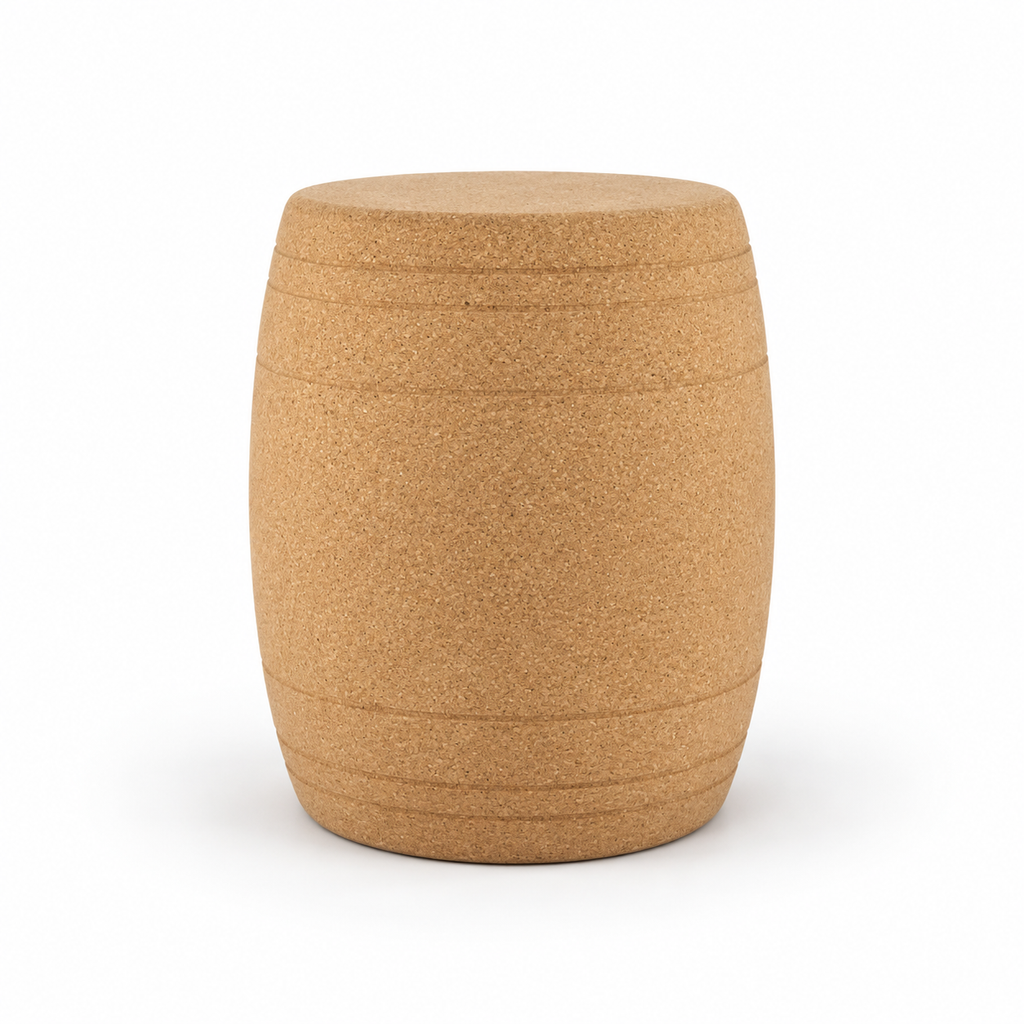 Barrel Cork Stool, Ø395 × H450 mm, isolated on white background