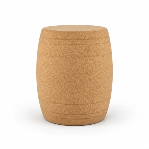 Barrel Cork Stool, Ø395 × H450 mm, isolated on white background