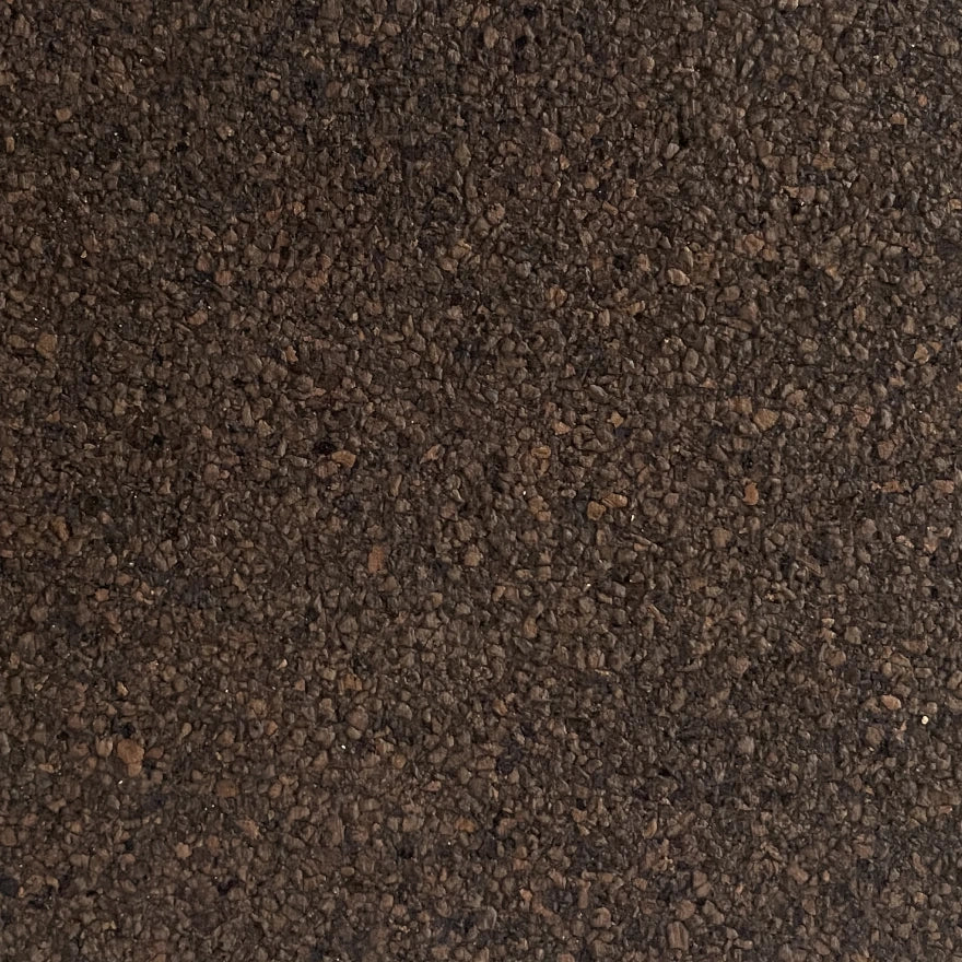 Black Cork wall tile close-up showing the real dark cork texture and natural tonal variation
