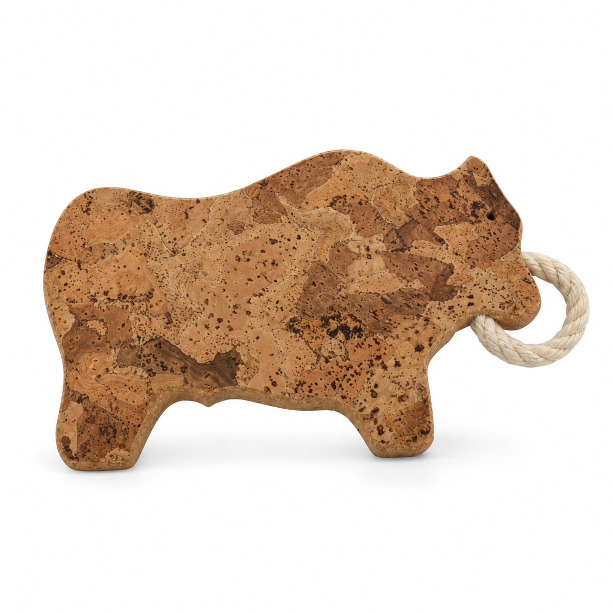 Bull-Shaped Cork Trivet Angola 29 × 17 cm on white background
