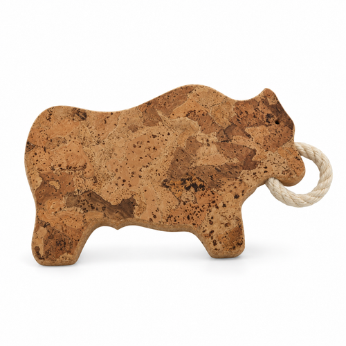 Bull-Shaped Cork Trivet Angola 29 × 17 cm on white background