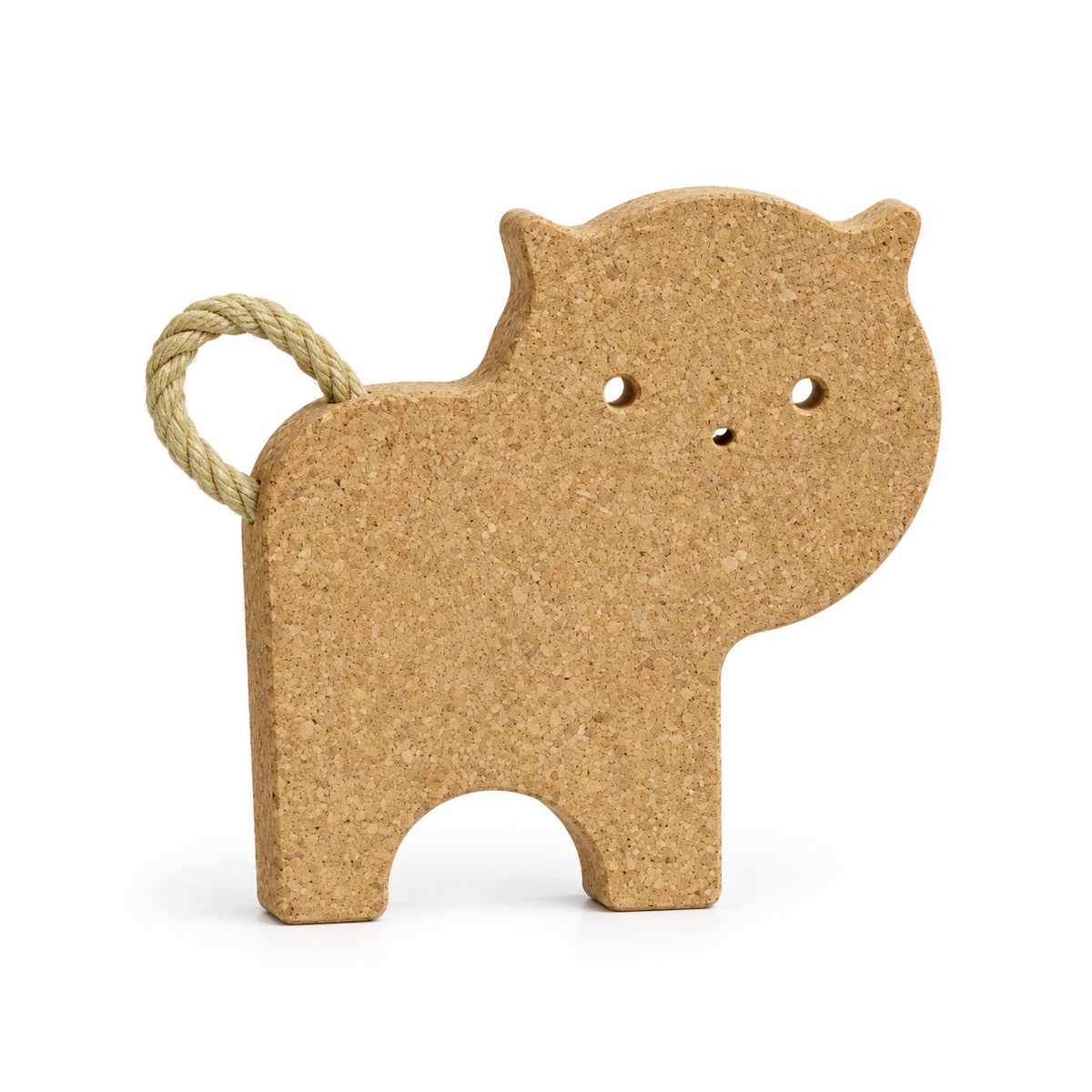 Cat-Shaped Cork Trivet 23 × 25 cm on white background