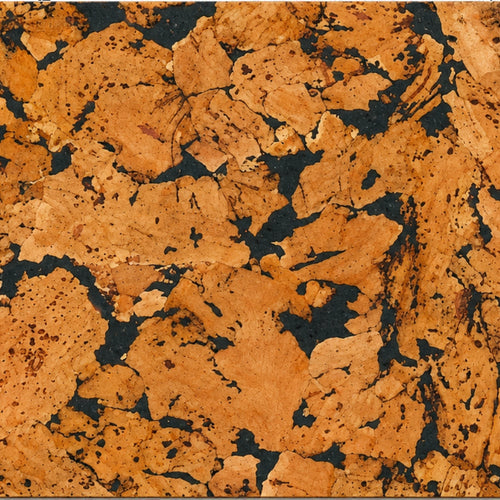 Cloud Black cork wall tile close-up showing the real cork texture and dark cloud-pattern variation