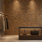 Cloud Blue cork wall tile shown in a conceptual commercial retail visualization