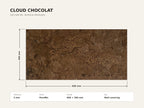 Cloud Chocolat cork wall tile dimensions for the 600 × 300 × 3 mm format; 300 × 300 mm format also available