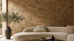 Cloud Green cork wall tile shown in a conceptual architectural interior visualization