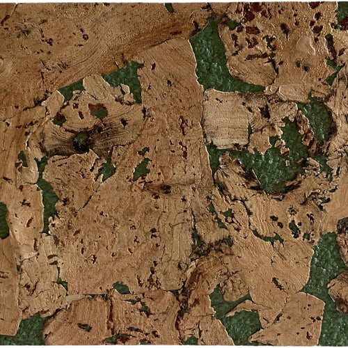 Cloud Green cork wall tile close-up showing the cork texture and green tonal details