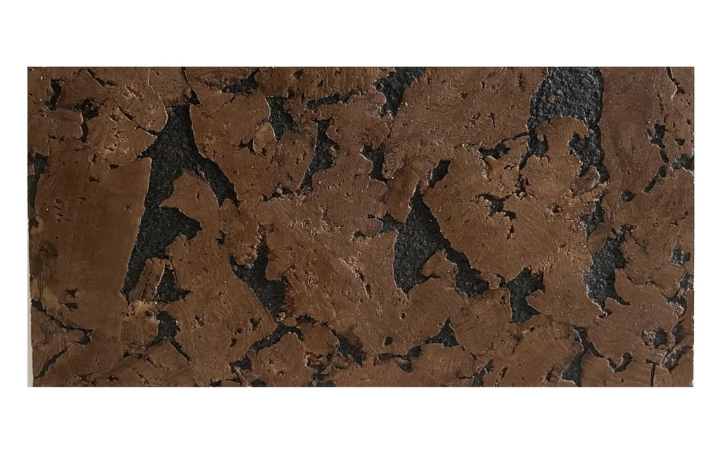 Cloud Leather cork wall tile surface in warm leather-brown tones