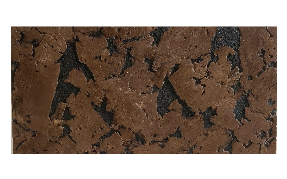 Cloud Leather cork wall tile surface in warm leather-brown tones