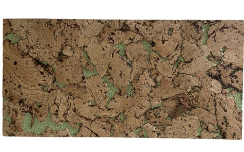Cloud Mintgreen cork wall tile, 600 × 300 mm, natural cork surface with mint green accents