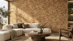 Cloud Natural cork wall tile shown in a conceptual architectural interior visualization