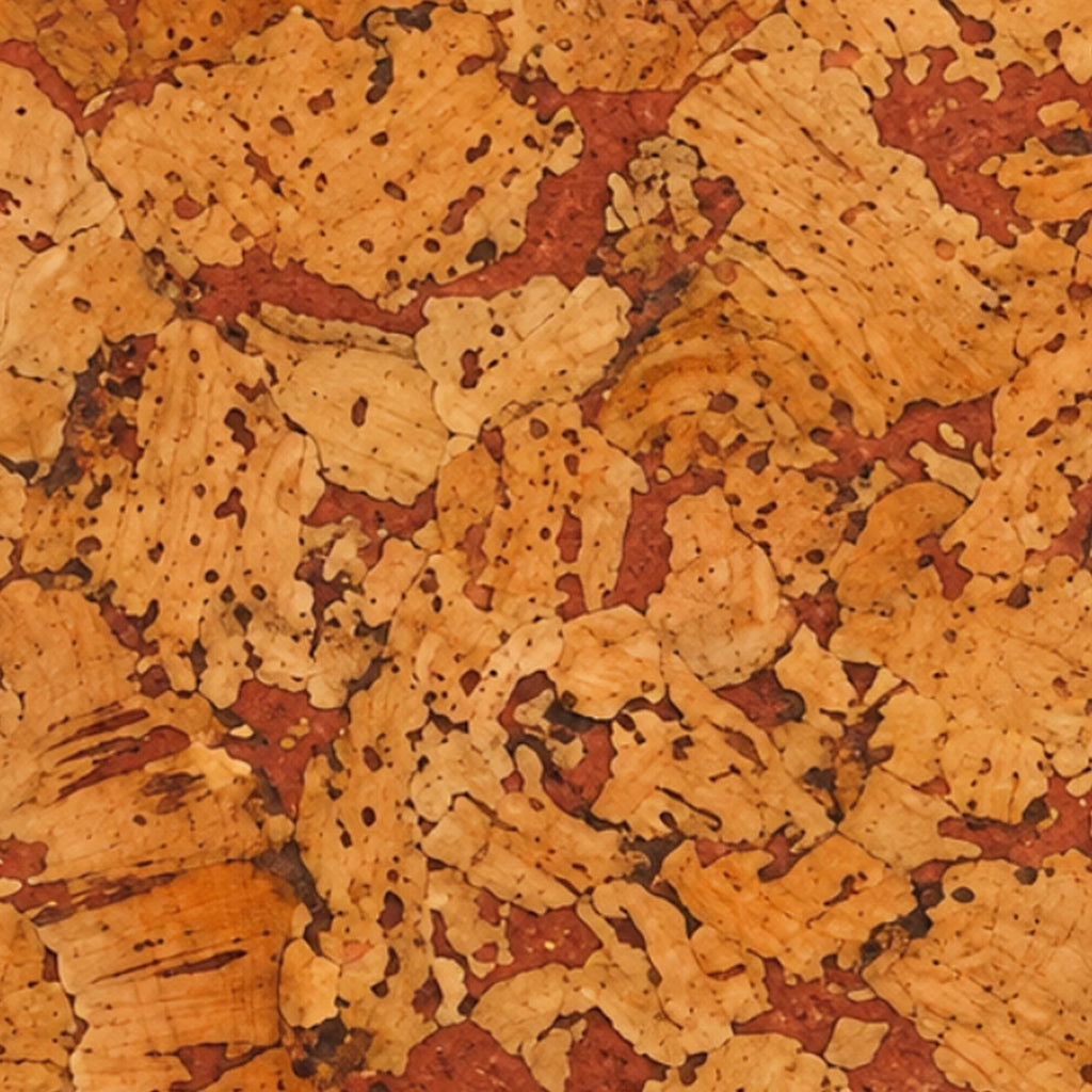 Cloud Orange cork wall tile close-up showing the real cork texture and orange cloud-pattern tonal variation