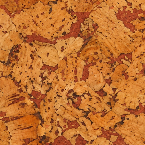 Cloud Orange cork wall tile close-up showing the real cork texture and orange cloud-pattern tonal variation