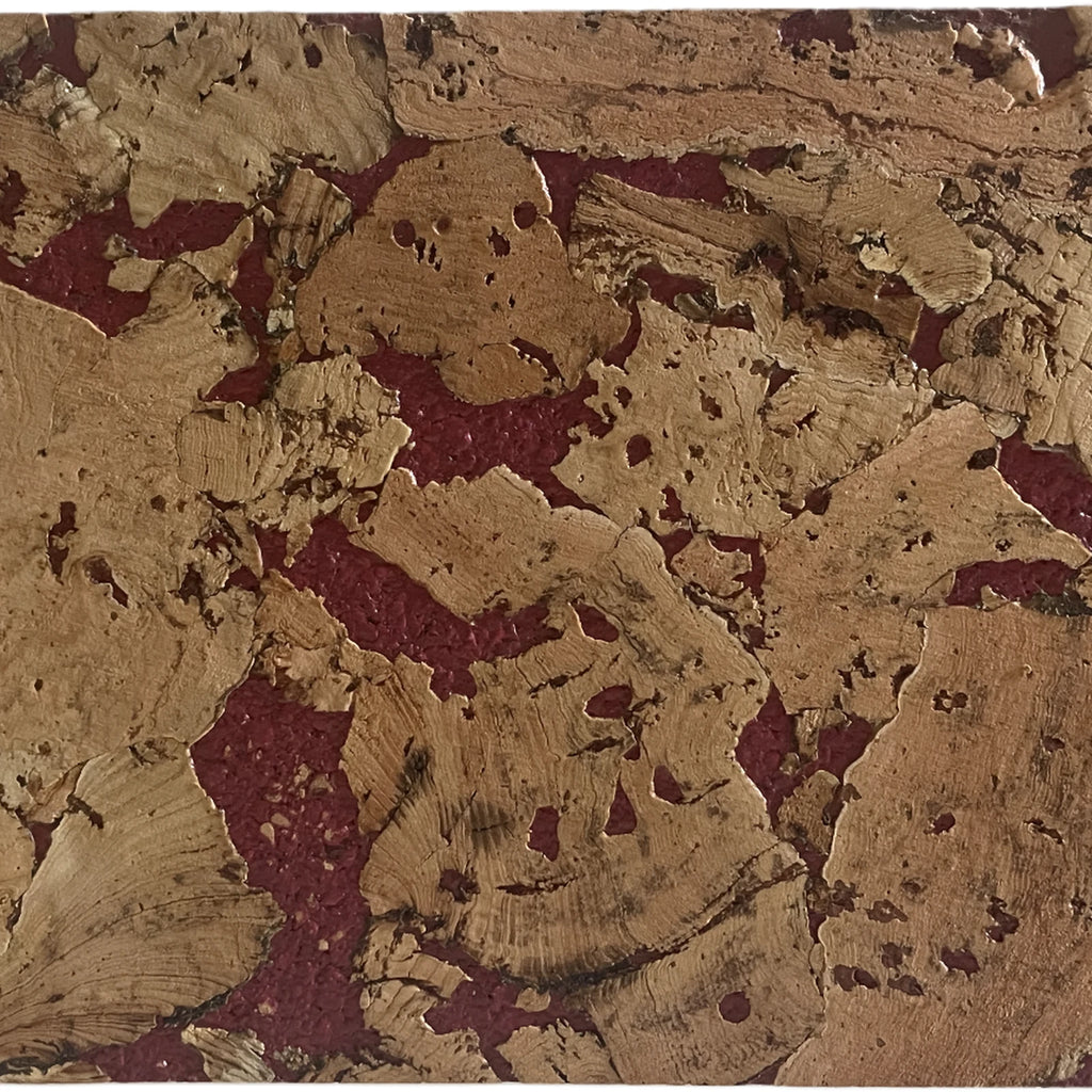 Cloud Red cork wall tile close-up showing the cork texture and red tonal details