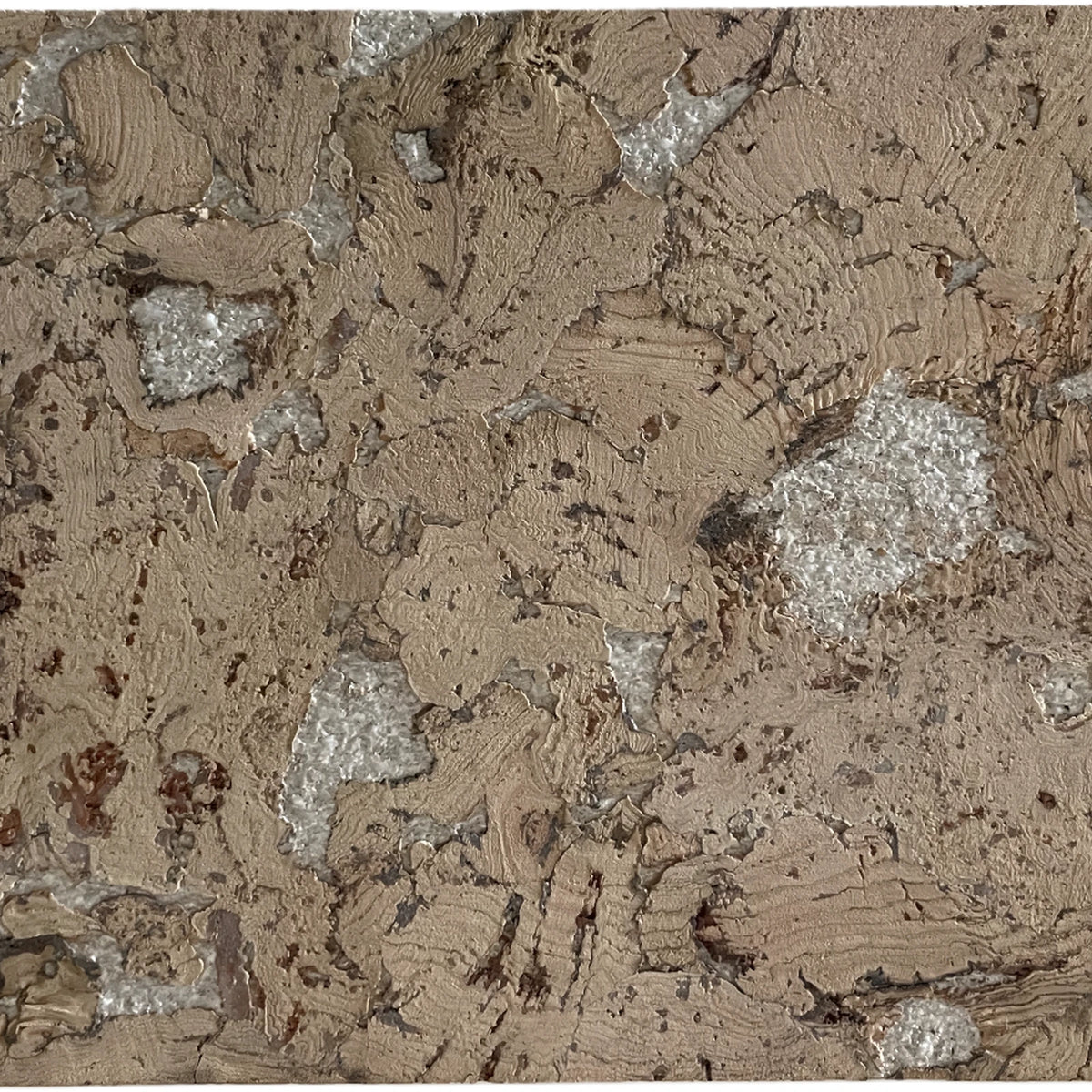Cloud Snow Cream cork wall tile close-up showing the real cork texture and natural tonal variation