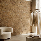Cloud White cork wall tile shown in a conceptual commercial retail visualization