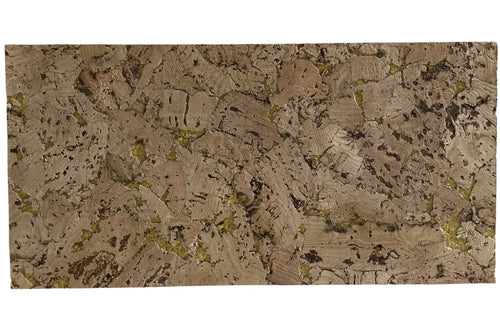 Cloud Yellow cork wall tile, 600 × 300 mm, natural cork surface with yellow accents