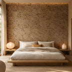 Cloud Yellow cork wall tile shown in a conceptual residential interior visualization
