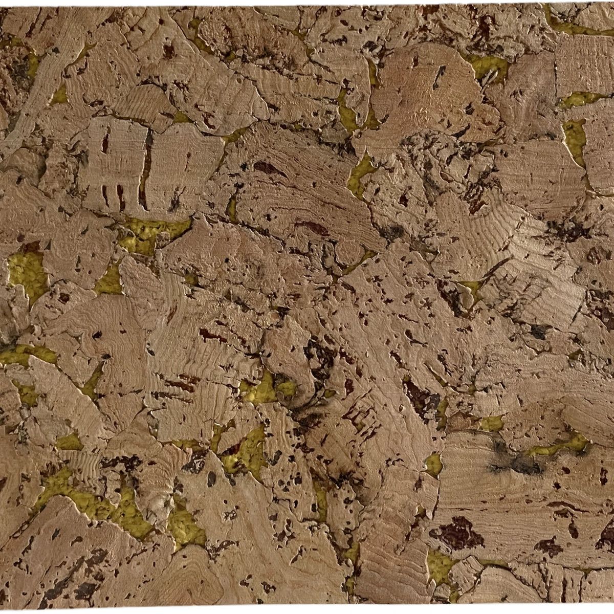 Cloud Yellow cork wall tile close-up showing the cork texture and yellow tonal details