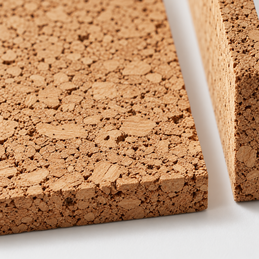 Coarse-Grained Agglomerated Cork Sheets, macro coarse-grain texture detail
