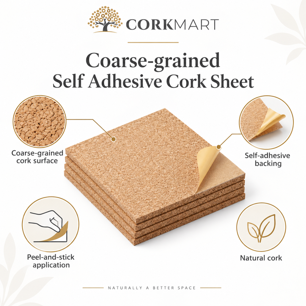 CorkMart infographic for Coarse-grained Self Adhesive Cork Sheet