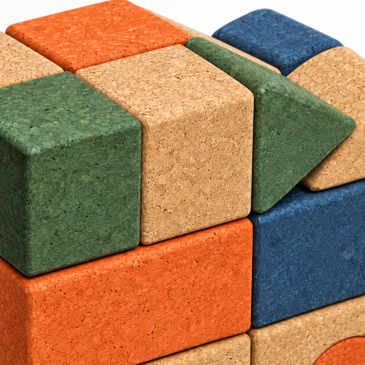 Colored Cork Creative Set Ref. 3450-C — macro detail of natural and colored cork textures