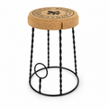 Compact Cork & Metal Stool, Ø290/350 × H450 mm, isolated on white background