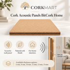 CorkMart infographic for Cork Acoustic Panels BitCork Home with acoustic wall concept