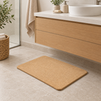 Cork Bath Mat Large in a bathroom vanity area