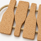 Close-up of Cork Bottle Trivet cork texture and braided rope