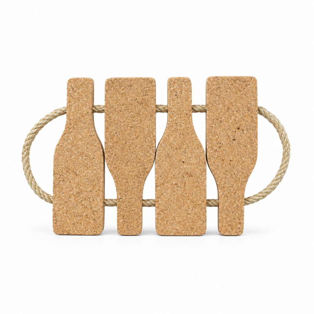 Cork Bottle Trivet 31.5 × 19 cm on white background