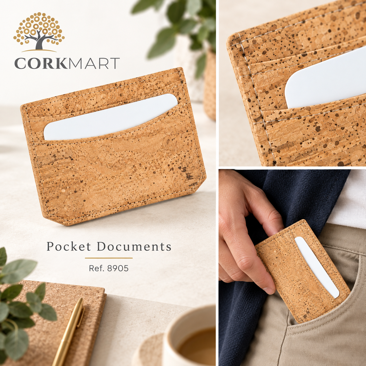 CorkMart editorial collage — Cork Document Holder Ref. 8905