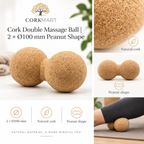Cork Double Massage Ball editorial collage with CorkMart branding
