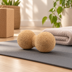 Cork Double Massage Ball in a premium home wellness setting