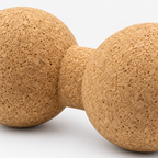 Cork Double Massage Ball macro detail of natural cork texture and center connection