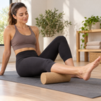 Cork Exercise Roller used beneath the upper back for controlled mobility and recovery practice
