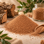Cork Granules in a premium natural-material lifestyle setting