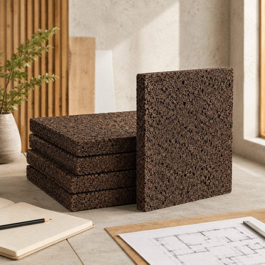 Natural expanded cork insulation boards for sustainable building projects