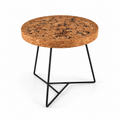 Cork & Metal Side Table, Ø440 × H440 mm, isolated on white background