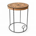 Cork & Metal Table, Ø520/640 × H715 mm, isolated on white background