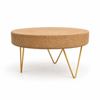 Cork & Metal Zig Zag Coffee Table, Ø610/650 × H480 mm, isolated on white background
