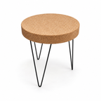 Cork & Metal Zig Zag Table, Ø610/650 × H720 mm, isolated on white background