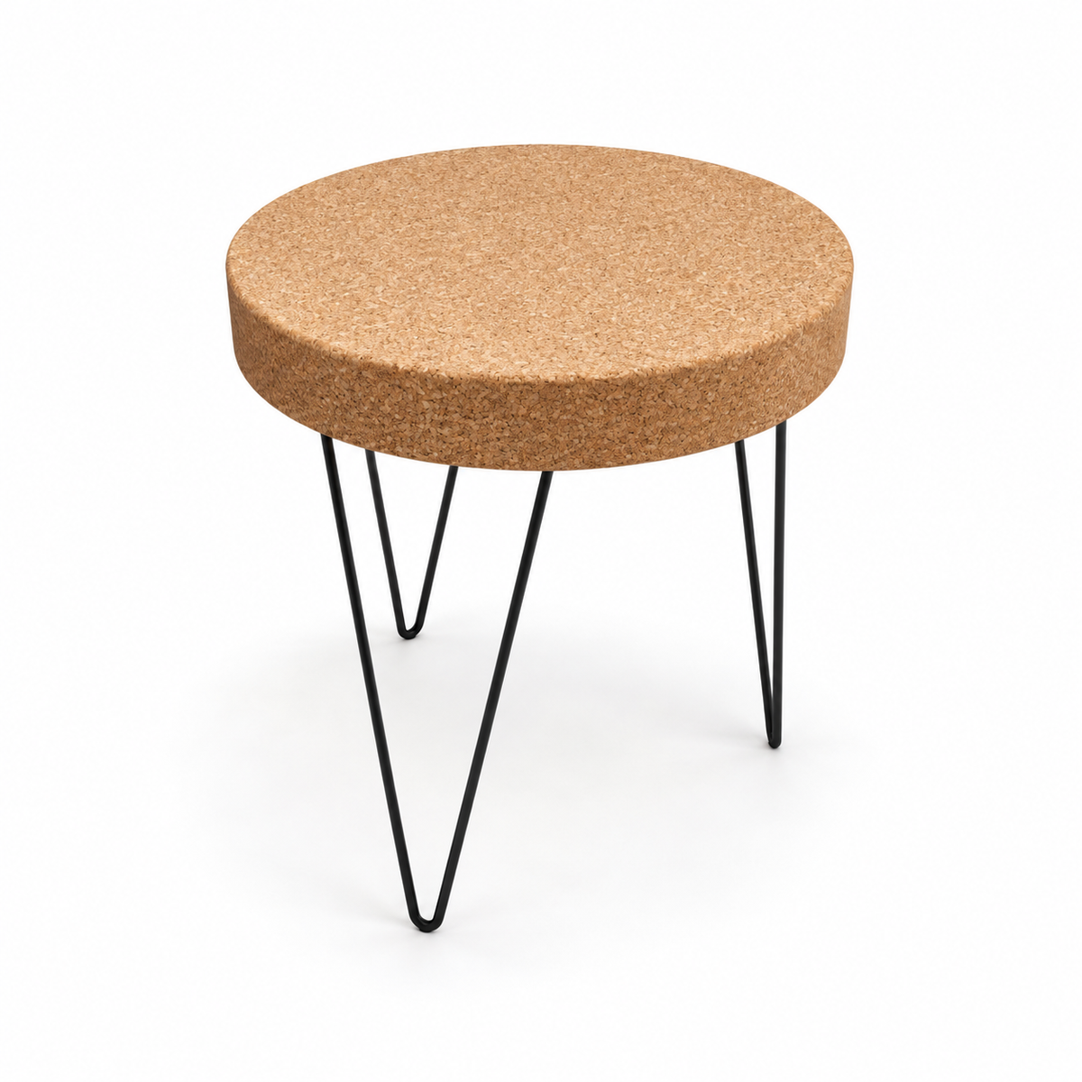 Cork & Metal Zig Zag Table, Ø610/650 × H720 mm, isolated on white background