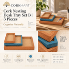 Cork Nesting Desk Tray Set B editorial collage