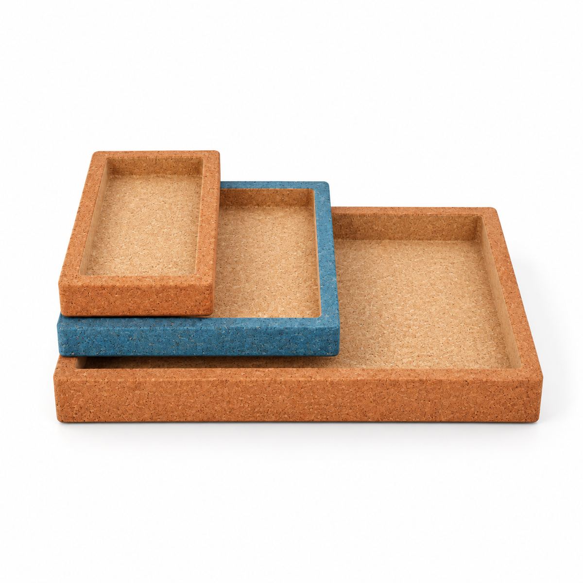 Cork Nesting Desk Tray Set B, 3 pieces, hero view