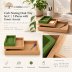 Cork Nesting Desk Tray Set C editorial collage