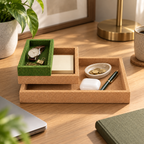 Cork Nesting Desk Tray Set C in a real workspace