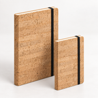 Cork Notebook with Elastic Closure | Natural Finish — A5 and A6 angled view