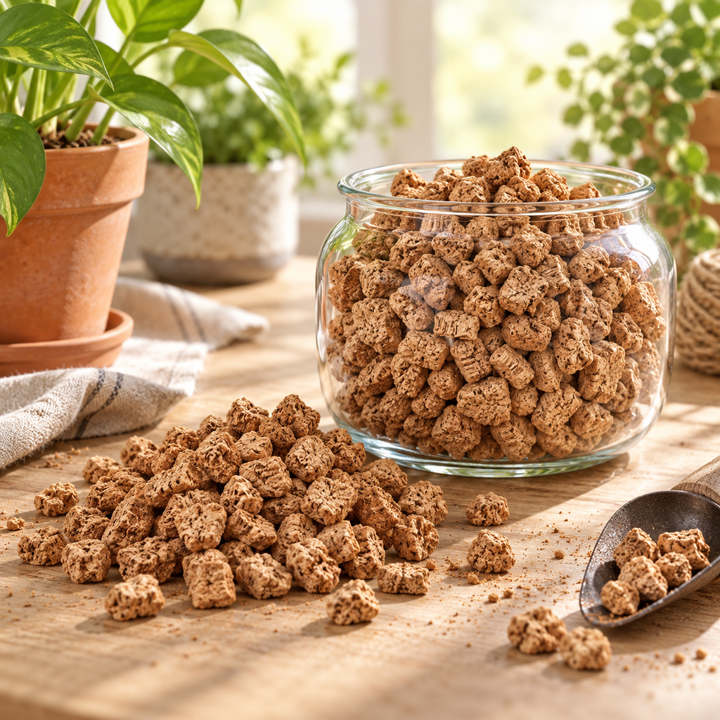 Cork Nuggets (Cork Bits) in a premium botanical lifestyle setting
